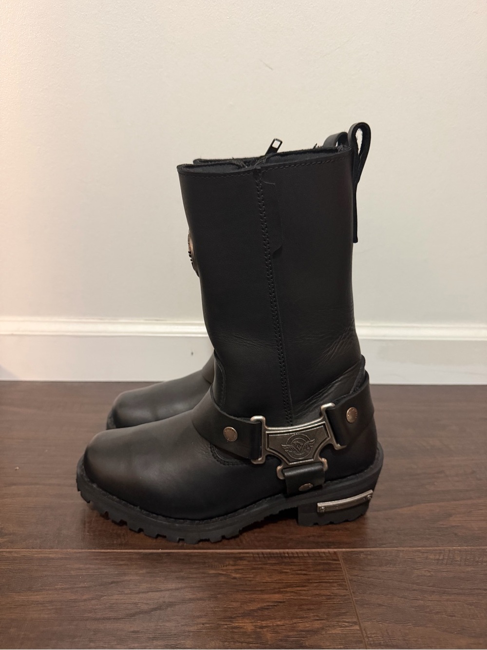 Harley-Davidson Black Leather Women's Motorcycle Harness Boots